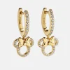 Minnie Mouse Disney 18K Gold Plated Sterling Silver Huggie Charm Earrings - Minnie Mouse
