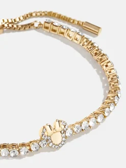 Minnie Mouse Disney Tennis Bracelet - Gold/Pavé