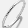 Nadia Classic Hinge Bangle - Classic Thin Silver Single Bezel