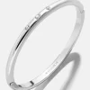 Nadia Classic Hinge Bangle - Classic Thin Silver Triple Bezel