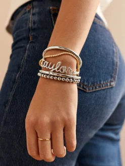 Nadia Classic Hinge Bangle - Classic Thin Silver Triple Bezel