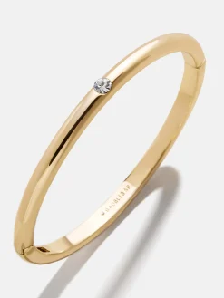 Nadia Classic Hinge Bangle - Classic Thin Gold Single Bezel