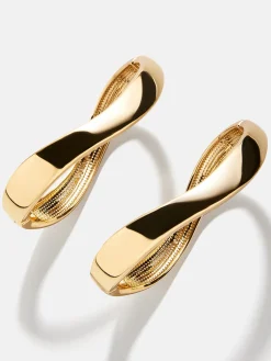 Natalia Wavy Hinge Bangle Set - Gold