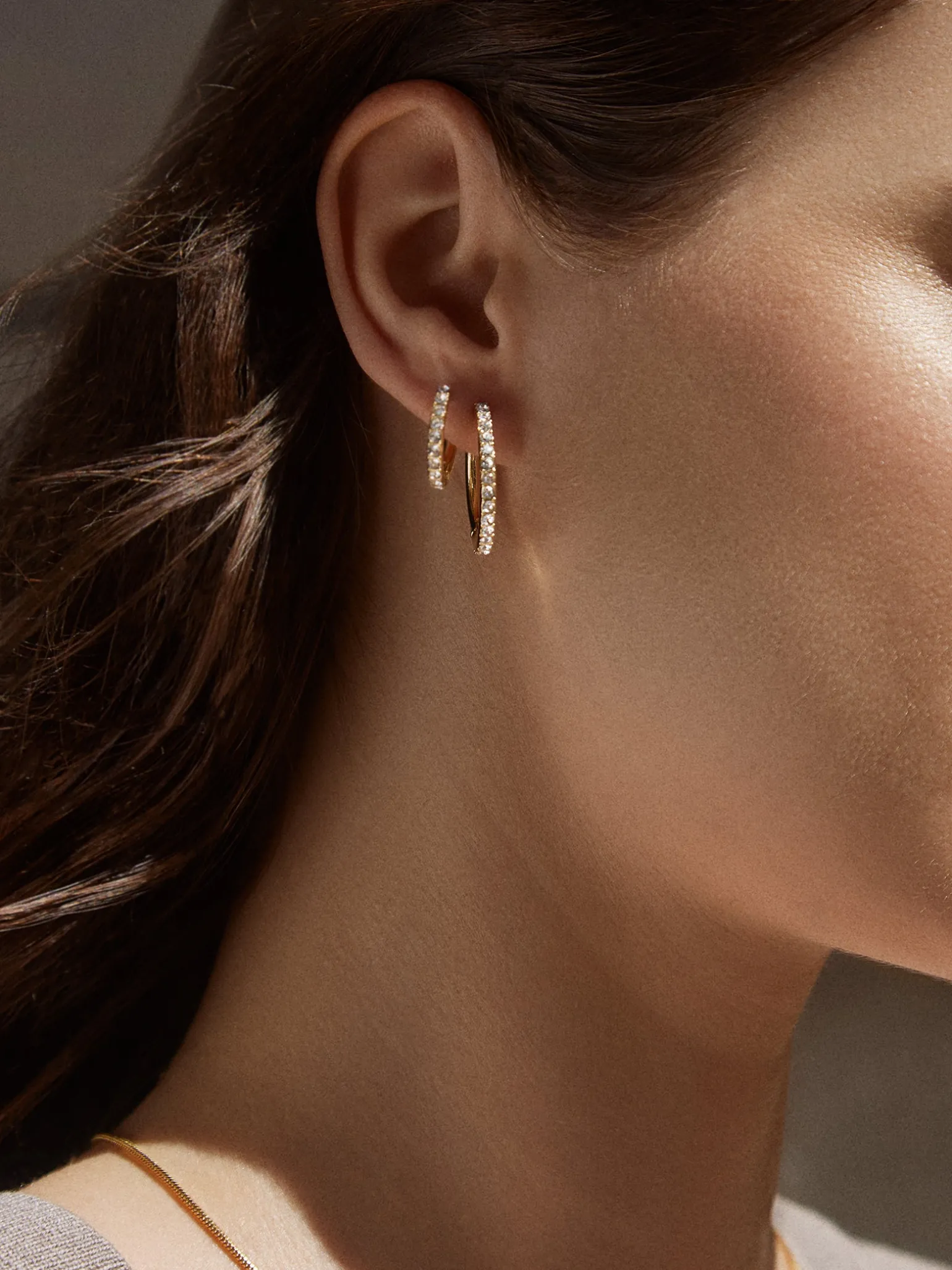 Niata Earring Set - Gold/Pavé