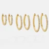 Niata 18K Gold Vermeil Earring Set - 18K Gold Vermeil. Pavé Cubic Zirconia Stones