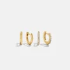 Nicole 18K Gold Vermeil Earring Set - Gold/Pavé