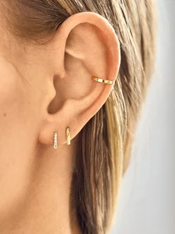 Nicole 18K Gold Vermeil Earring Set - Gold/Pavé