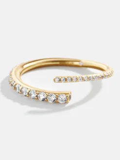 Nicole 18K Gold Vermeil Ring - Gold/Pavé