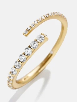 Nicole 18K Gold Vermeil Ring - Gold/Pavé