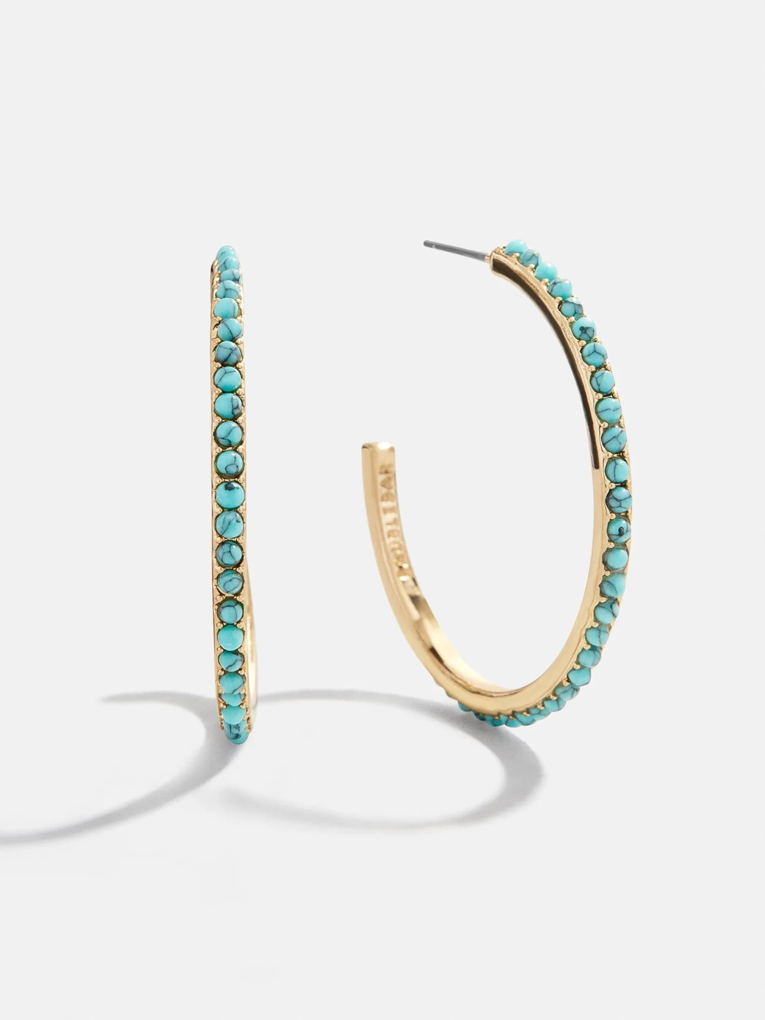 Nina Semi-Precious Hoop Earrings - Gold/Turquoise