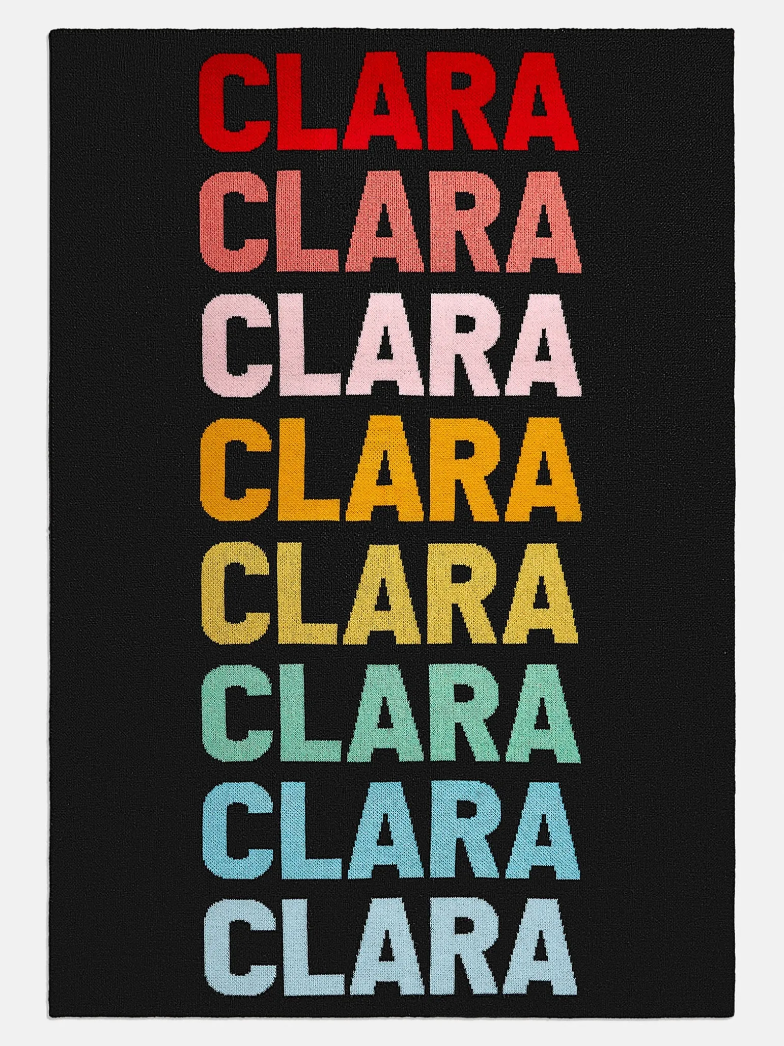 Ombre Name Custom Blanket - Black/Multi