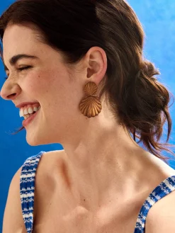 Out of This Shell Earrings - Brown