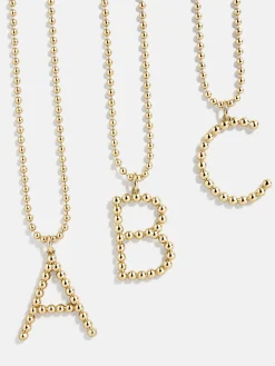 Oversized Initial Pisa Necklace - Gold