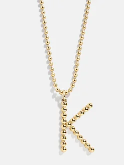 Oversized Initial Pisa Necklace - Gold