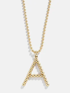 Oversized Initial Pisa Necklace - Gold