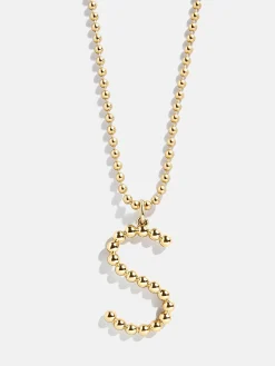 Oversized Initial Pisa Necklace - Gold
