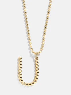 Oversized Initial Pisa Necklace - Gold
