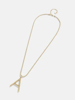 Oversized Initial Pisa Necklace - Gold