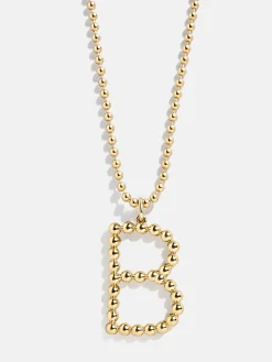 Oversized Initial Pisa Necklace - Gold