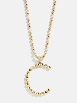 Oversized Initial Pisa Necklace - Gold