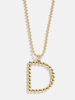 Oversized Initial Pisa Necklace - Gold