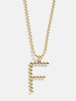 Oversized Initial Pisa Necklace - Gold