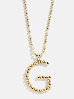 Oversized Initial Pisa Necklace - Gold