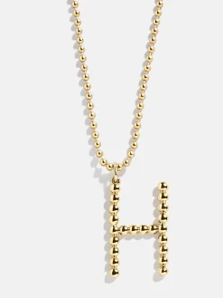 Oversized Initial Pisa Necklace - Gold