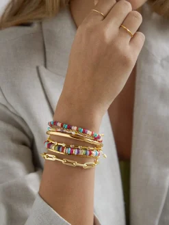 Paola Semi-Precious Bracelet - Gold/Multi