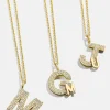 Pavé Double Initial Custom Necklace - Gold/Pavé