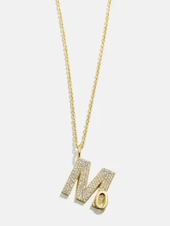 Pavé Double Initial Custom Necklace - Gold/Pavé