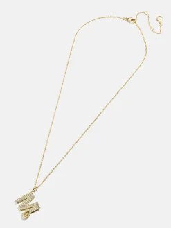 Pavé Double Initial Custom Necklace - Gold/Pavé