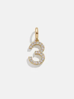 Pavé Number Cluster Charm - 3
