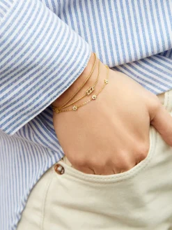 Petunia 18K Gold Vermeil Bracelet - Clear Flower