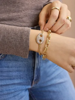 Peyton Reversible Bracelet - Gold/Pavé