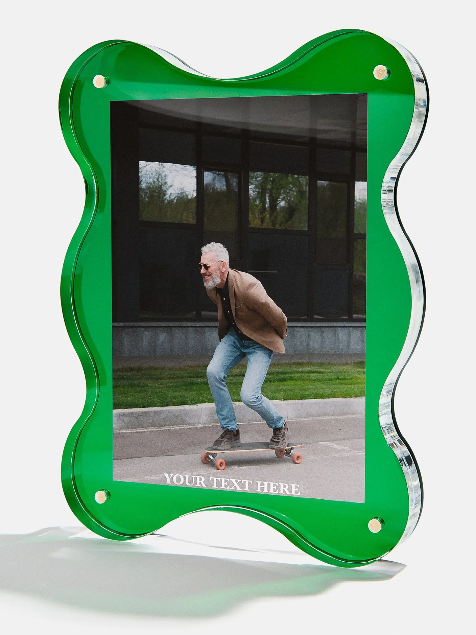 Picture Perfect Vertical Acrylic Frame - Retro Wavy Shape