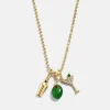 Pimento Memento Charm Necklace - Gold/Green