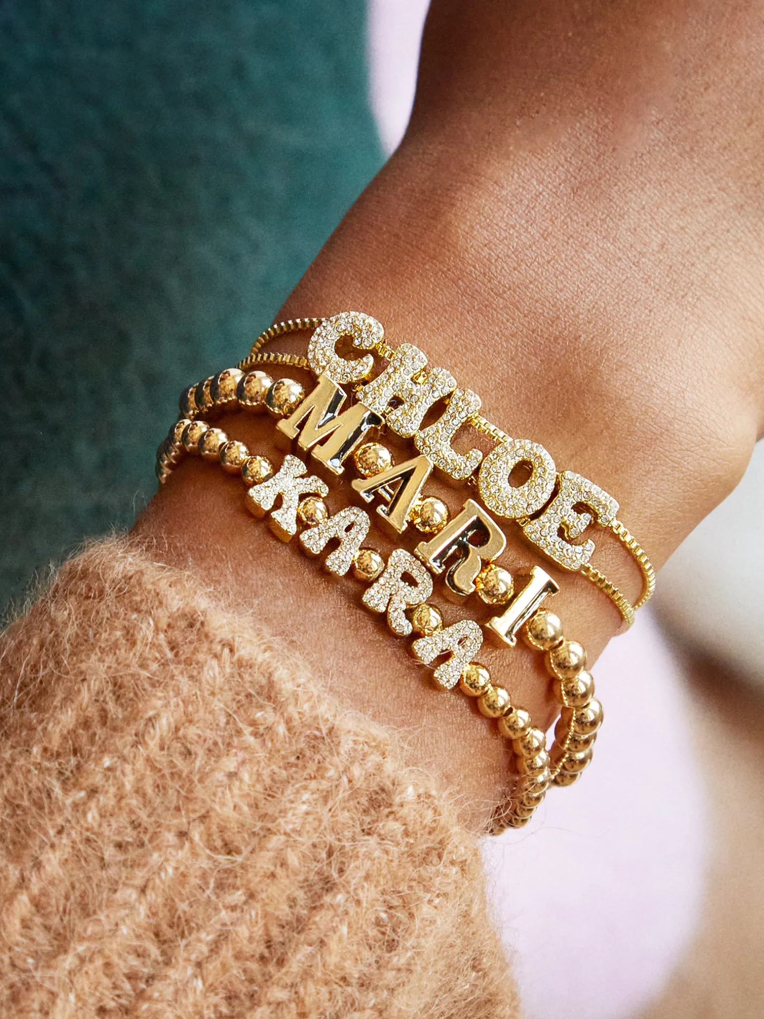 Pisa Custom Bracelet - Gold/Pavé