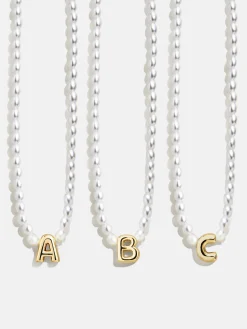 Playful Pearls Kids’ Initial Necklace - Gold/Pearl