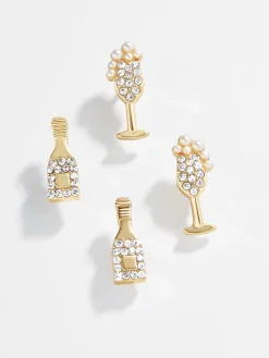 Pop the Bubbly Earring Set - Champagne Flute