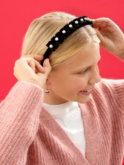 Pretty In Pearls Kids' Headband - Black