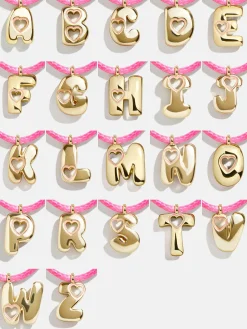 Pretty in Pink Kids Initial Necklace - Light Pink