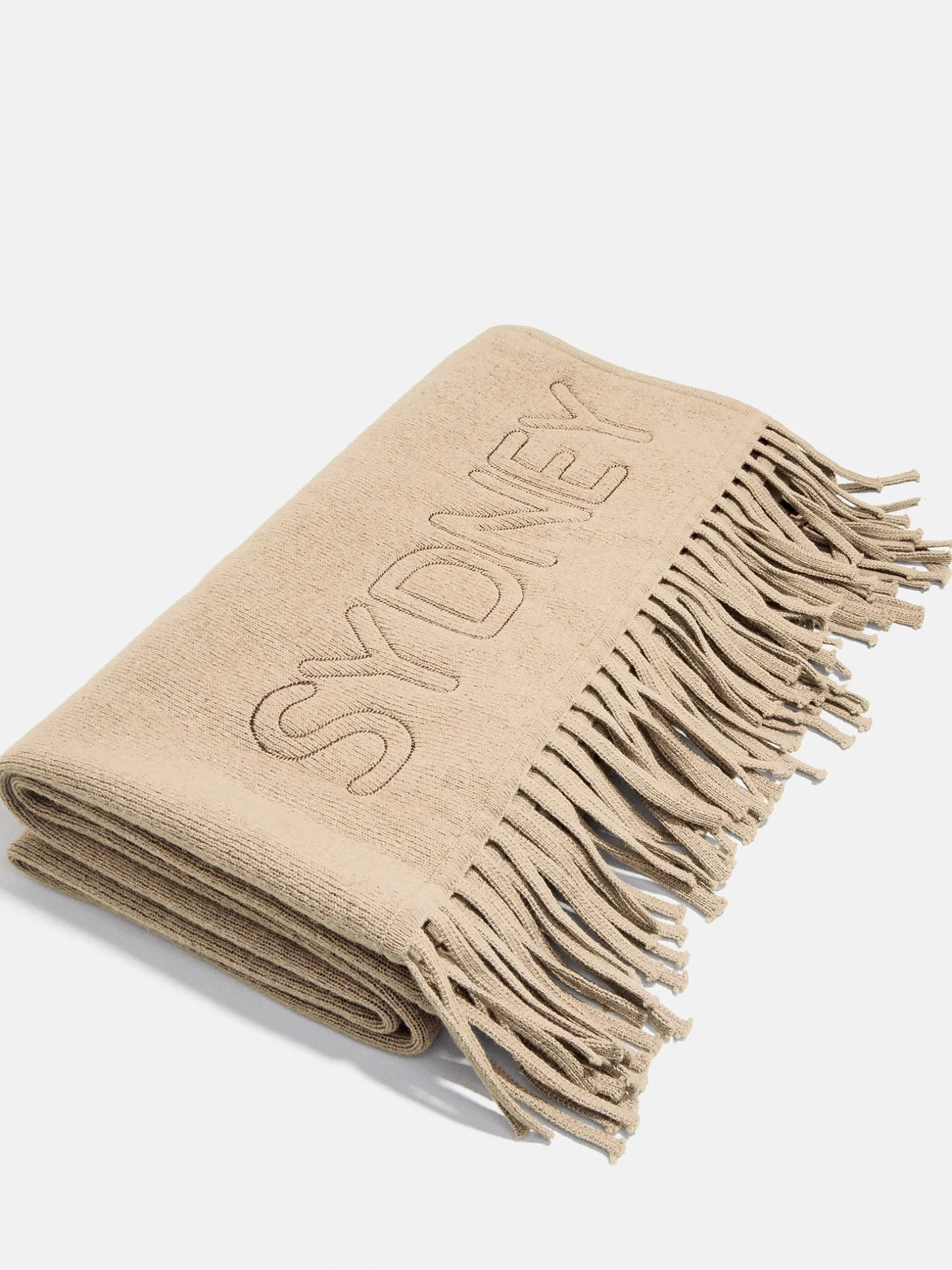 Pure Merino Wool Custom Blanket - Tan Sand/Chocolate Brown