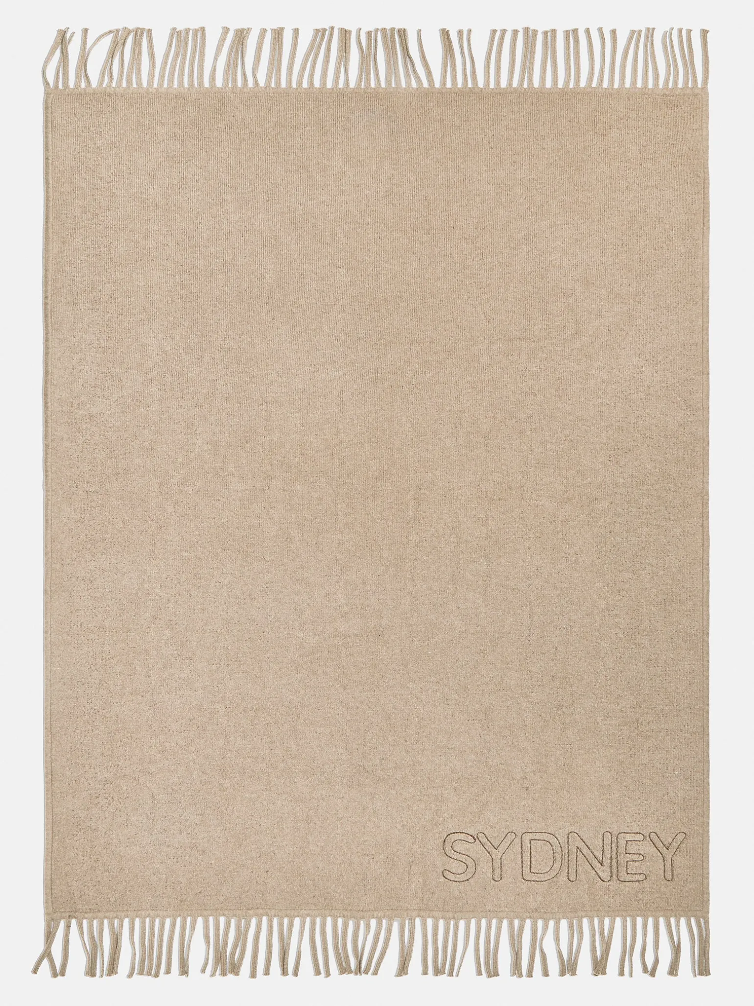 Pure Merino Wool Custom Blanket - Tan Sand/Chocolate Brown