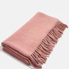 Pure Merino Wool Custom Blanket - Dusty Rose/Cream