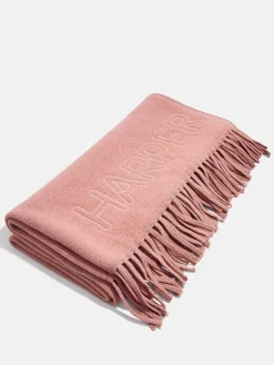 Pure Merino Wool Custom Blanket - Dusty Rose/Cream