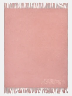 Pure Merino Wool Custom Blanket - Dusty Rose/Cream