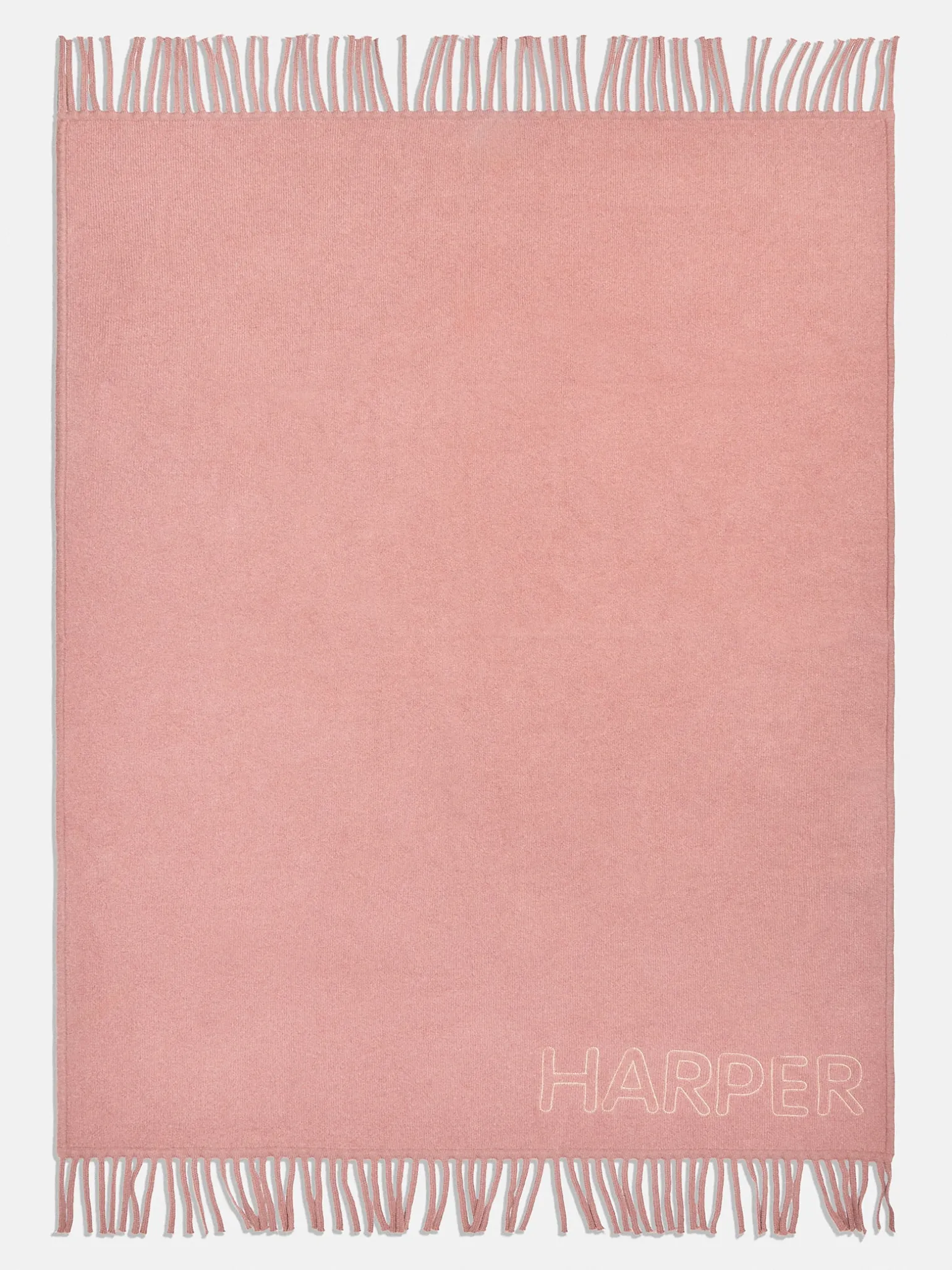 Pure Merino Wool Custom Blanket - Dusty Rose/Cream