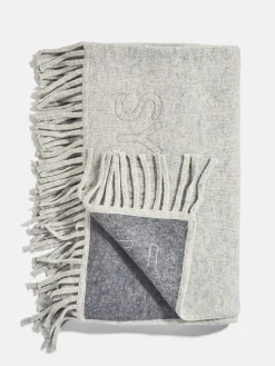 Pure Merino Wool Custom Blanket - Cloud Gray/Dark Gray