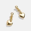 Quinn Earrings - Chain Drop Heart Earrings